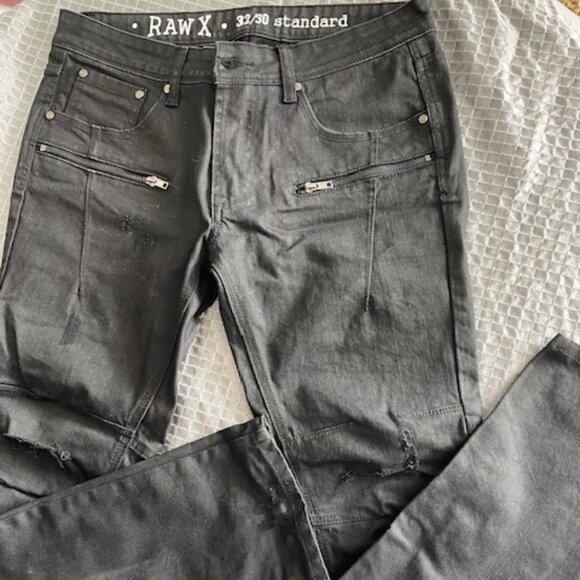 Raw X Jeans NEW 32 waist 30 inseam 7 leg wide black - Picture 1 of 12